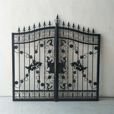 Iron art entrance courtyard gate villa European retro double gate