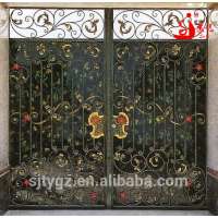 Courtyard iron gate with flower design from China