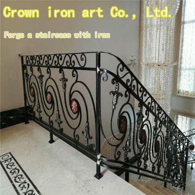 Residential villa interior decoration iron art forging staircase